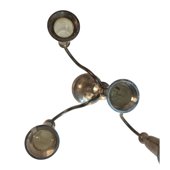 Vintage GODINGER Silver Plated Candle Stick Light Candelabra with patina and mis - Picture 4 of 10